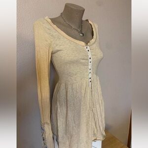 Butter Yellow Free People Henley Babydoll Top as seen in Vampire Diaries